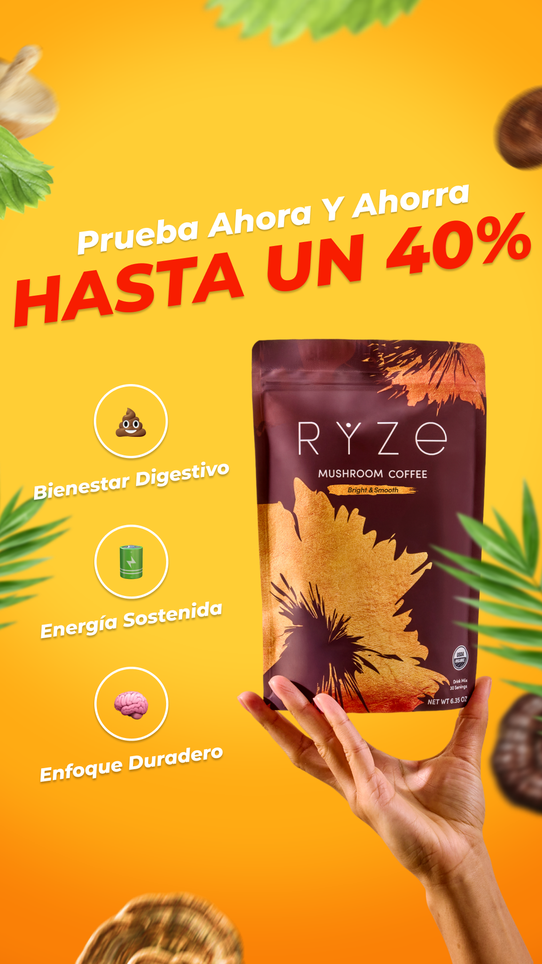 RYZE Superfoods Facebook ad