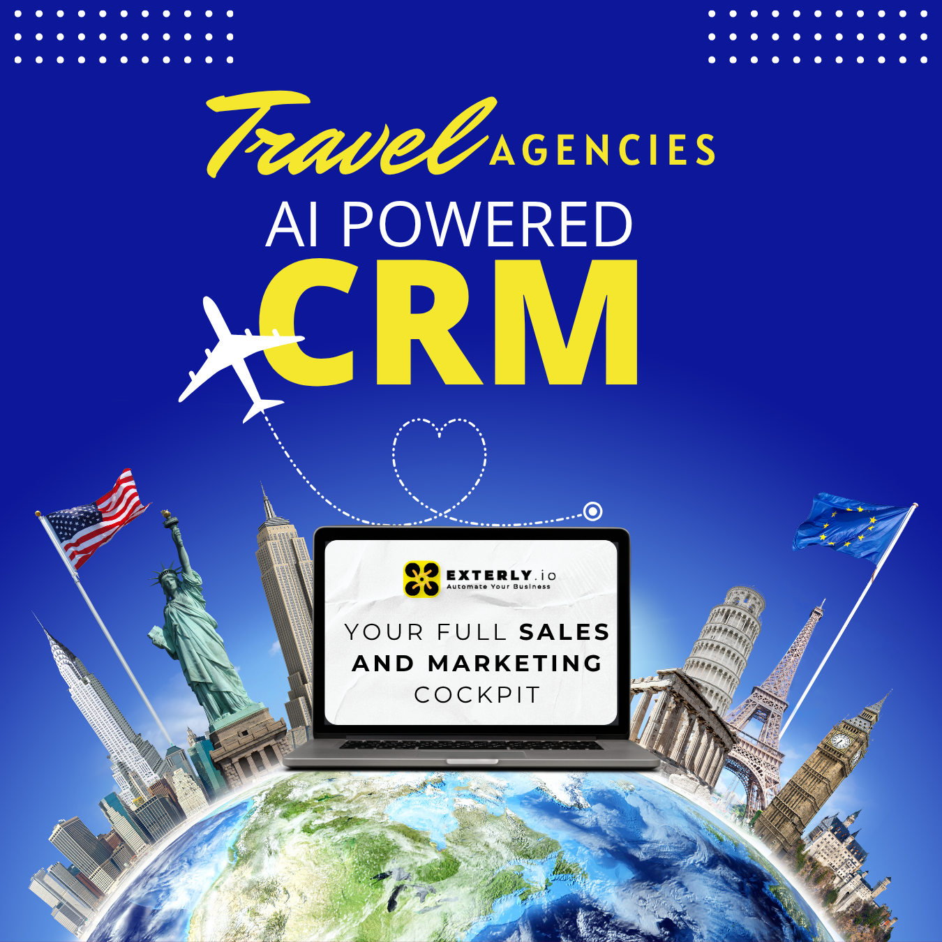 Exterly Facebook ad: Your CRM, WhatsApp, social media, and team… all…