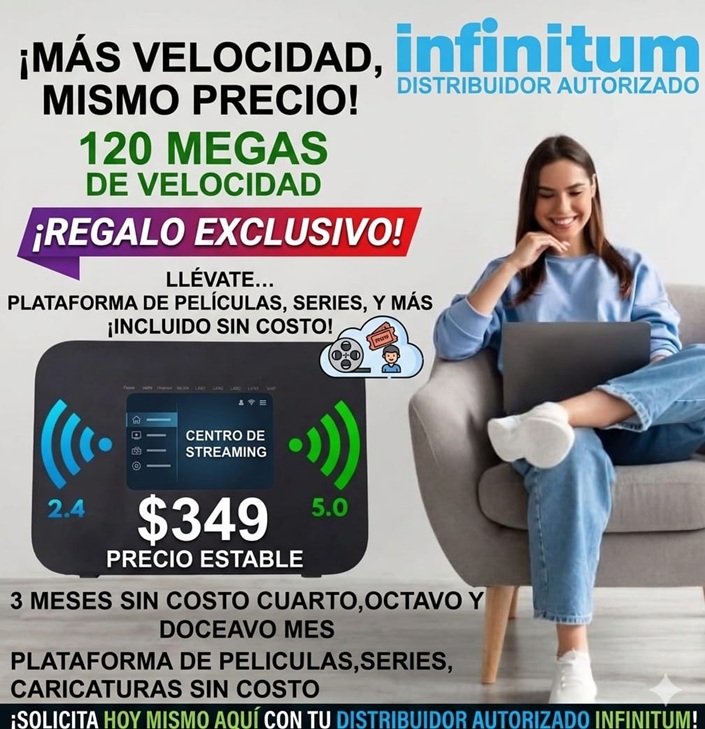 Internet infiinitum Facebook ad: INTERNET SIN PAGO INICIAL PAGAS 30 DIAS DESPUES