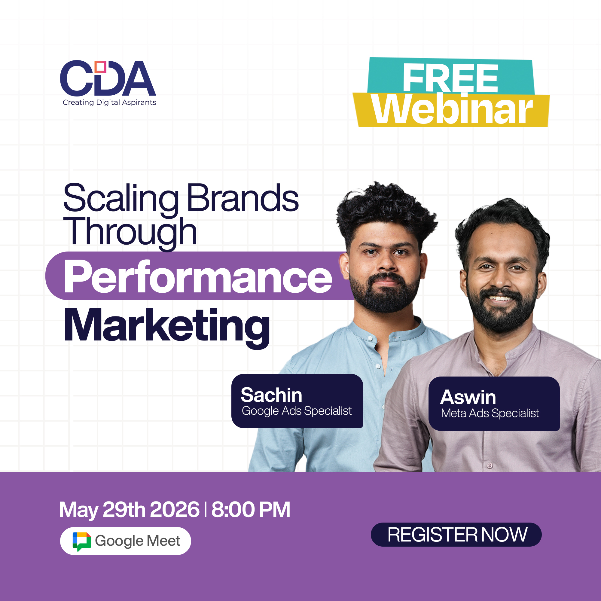 CDA Academy Facebook ad: FREE WEBINAR