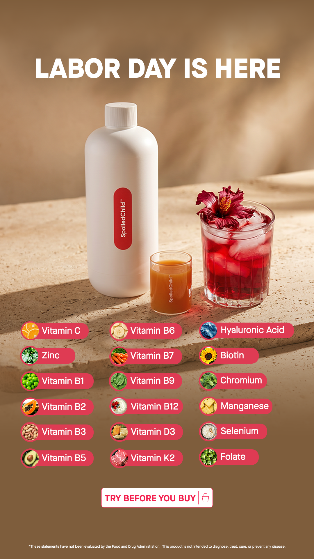SpoiledChild Facebook ad: Try A Full Size Product Before You Buy