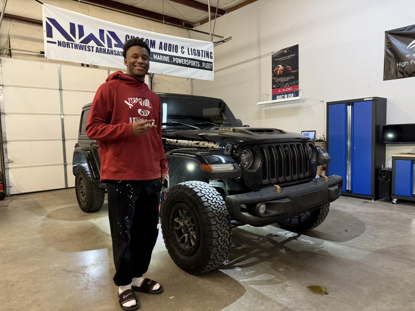 NWA Custom Audio & Lighting Facebook ad: This 396 Jeep just got a JL Audio…