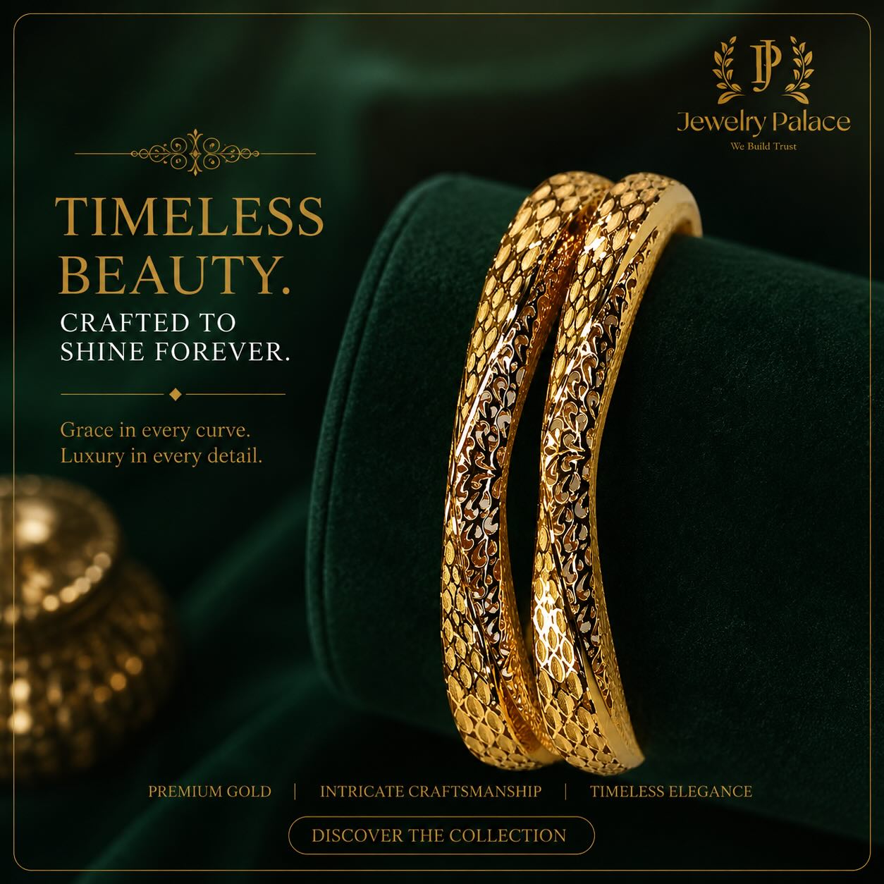 Jewelry Palace NP Facebook ad: Timeless beauty crafted in pure 22K gold.
