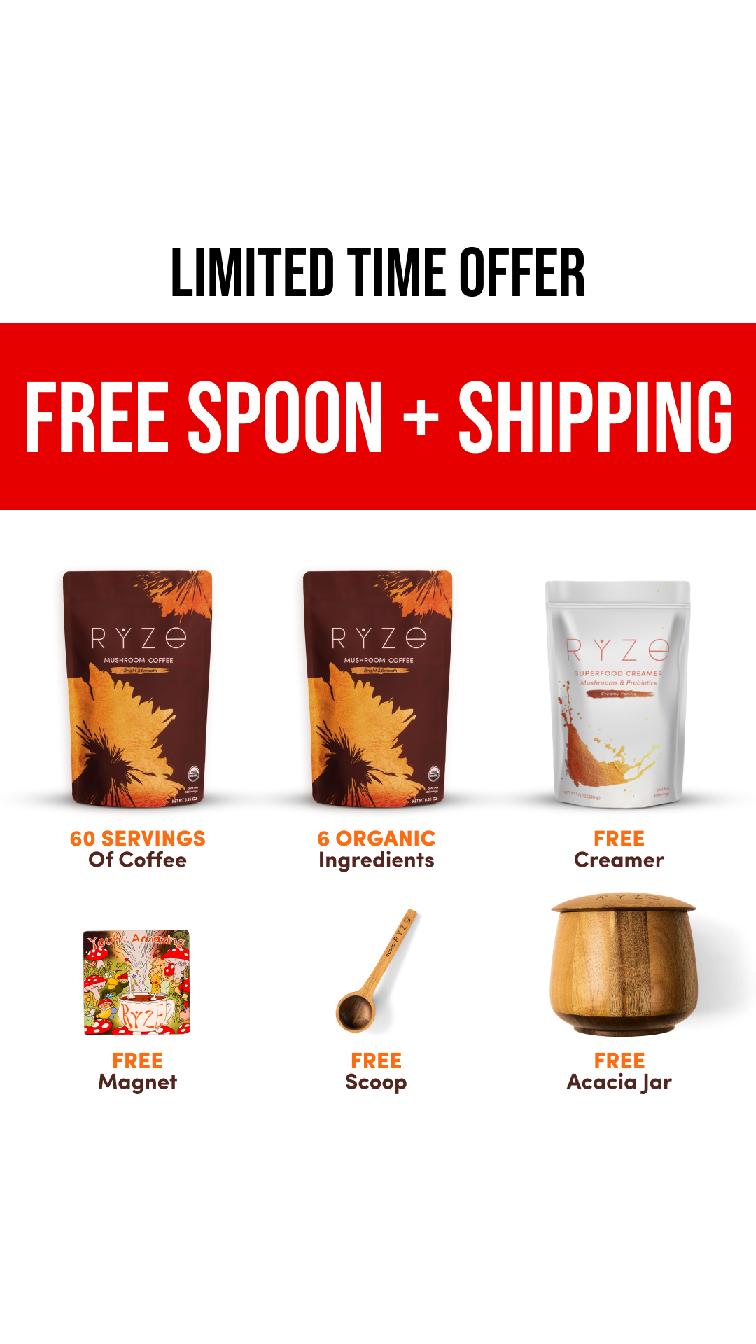 RYZE Superfoods Facebook ad