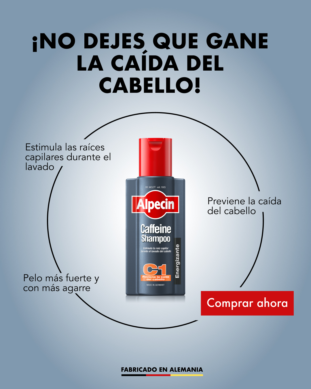 Alpecin Facebook ad: Frena la caída del cabello