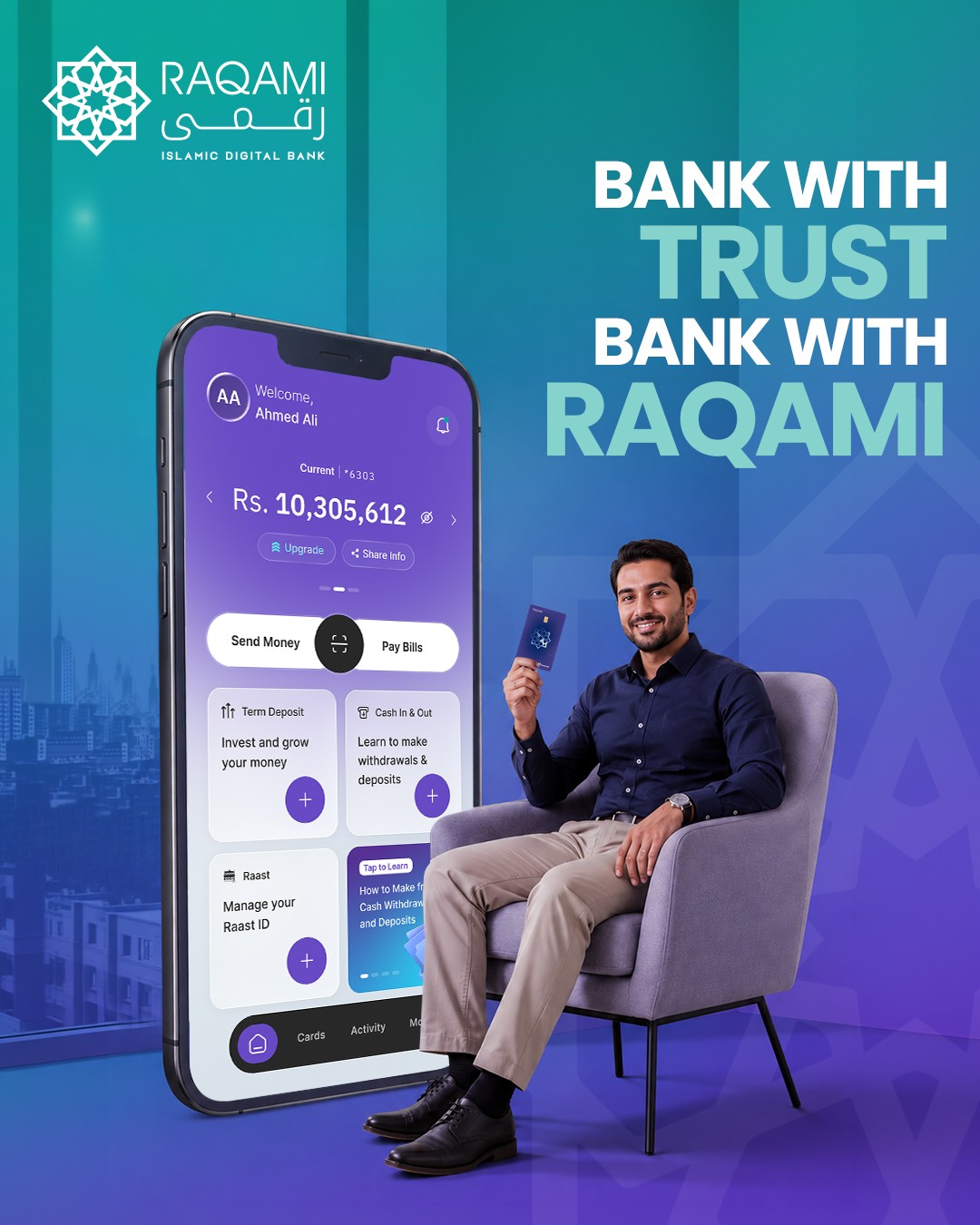 Raqami Islamic Digital Bank Facebook ad from Jul 13, 2026