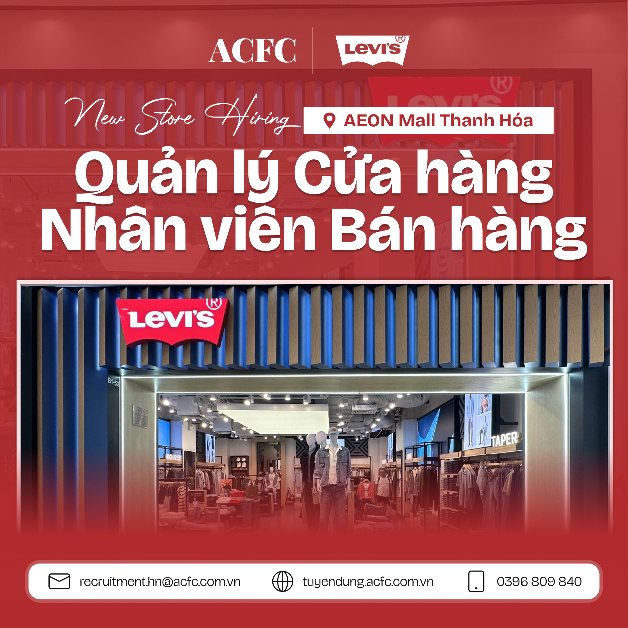 ACFC Careers Facebook ad: [THANH HÓA] LEVI'S AEON MALL THANH HÓA TÌM KIẾM ĐỘI NGŨ…