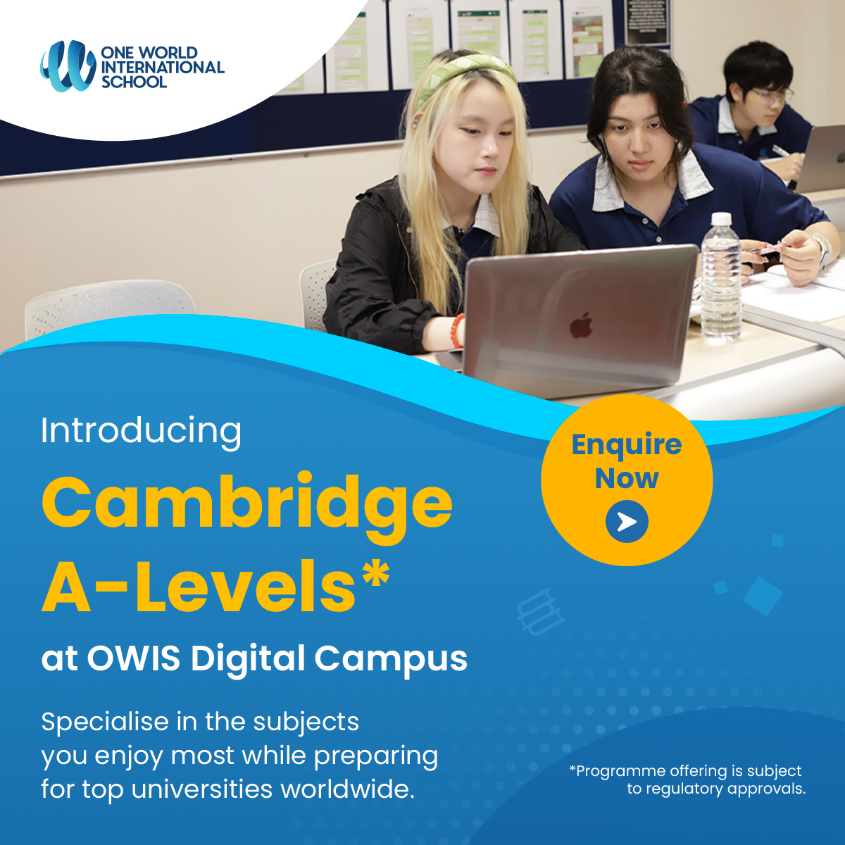 One World International School, Punggol Digital Campus Facebook ad: Introducing A-Levels* at OWIS Digital Campus (Punggol)…