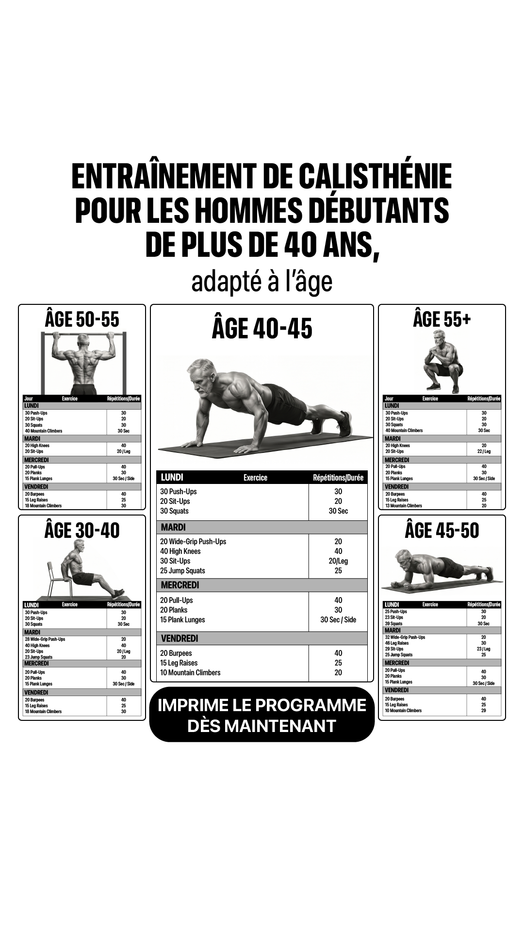 Male Calisthenics Challenge Facebook ad