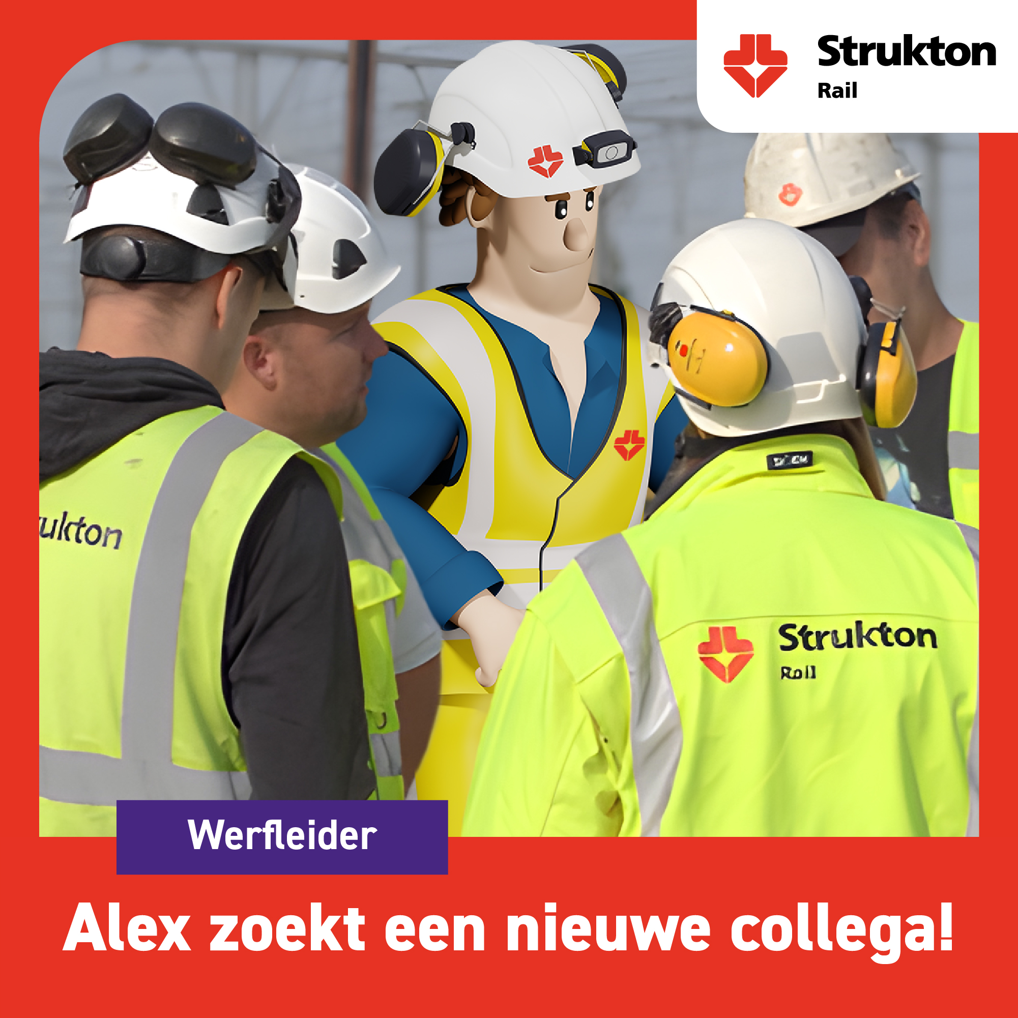 Strukton Rail Belgium Facebook ad: Solliciteer nu