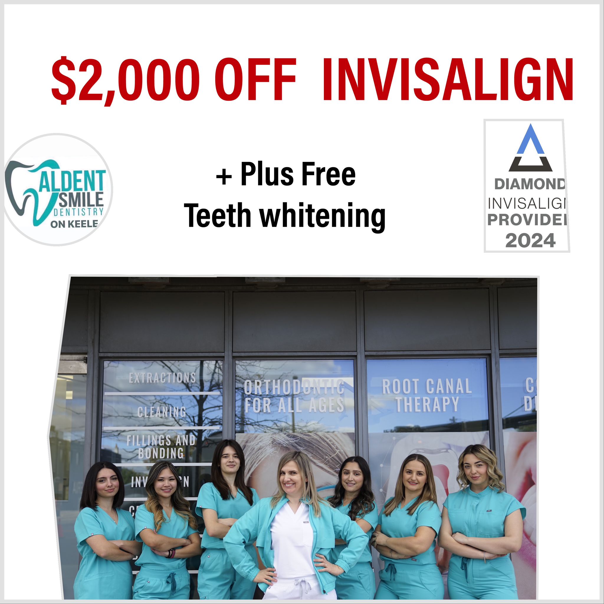 Aldent Smile Dentistry On Keele Facebook ad from Nov 4, 2024