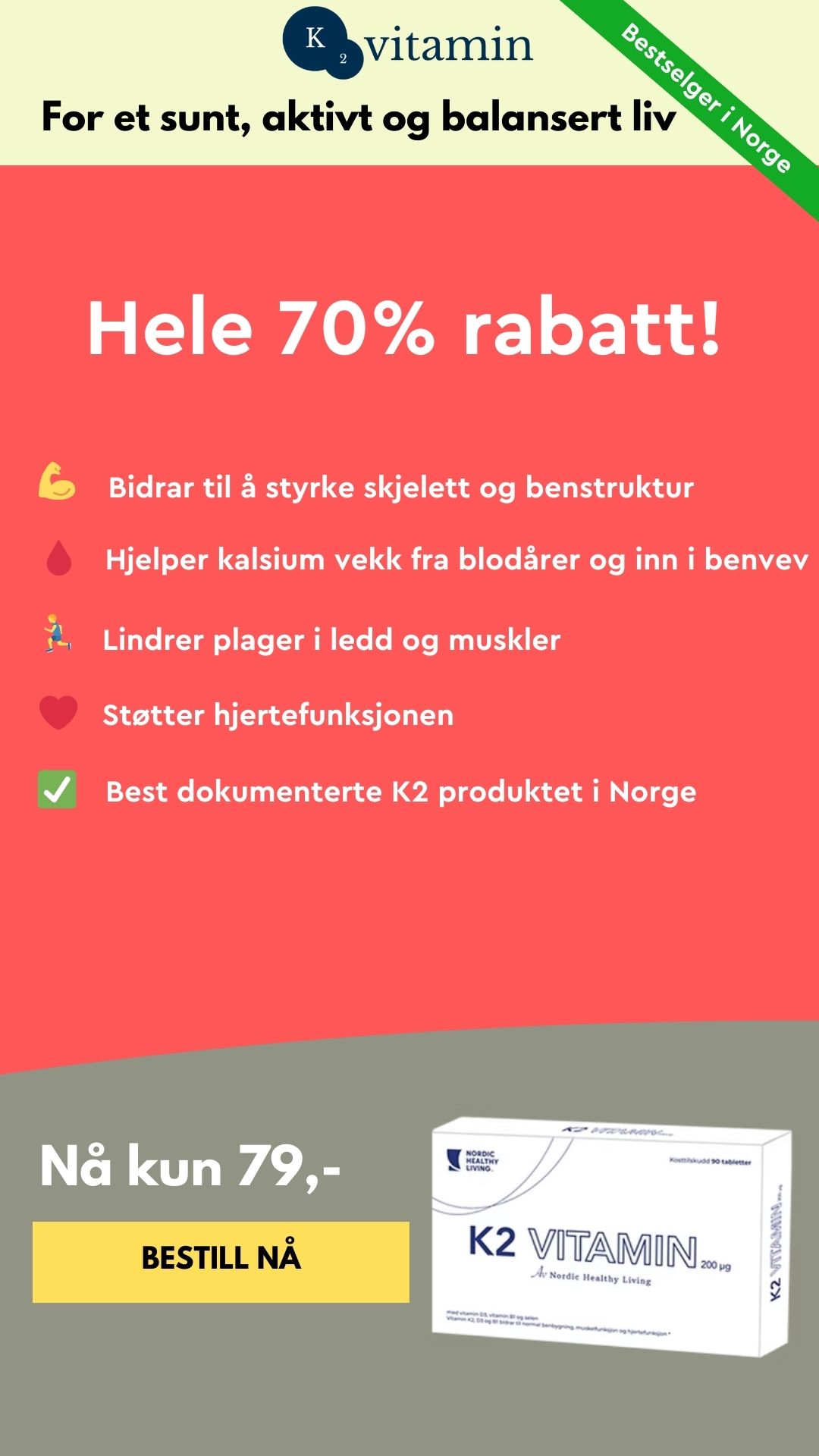 K2 vitamin Norge Facebook ad