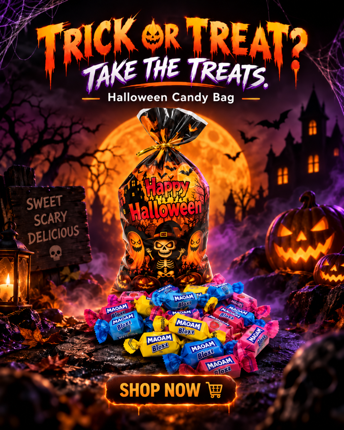 Velvet Candies Facebook ad: Your Halloween Candy Stash Is Here