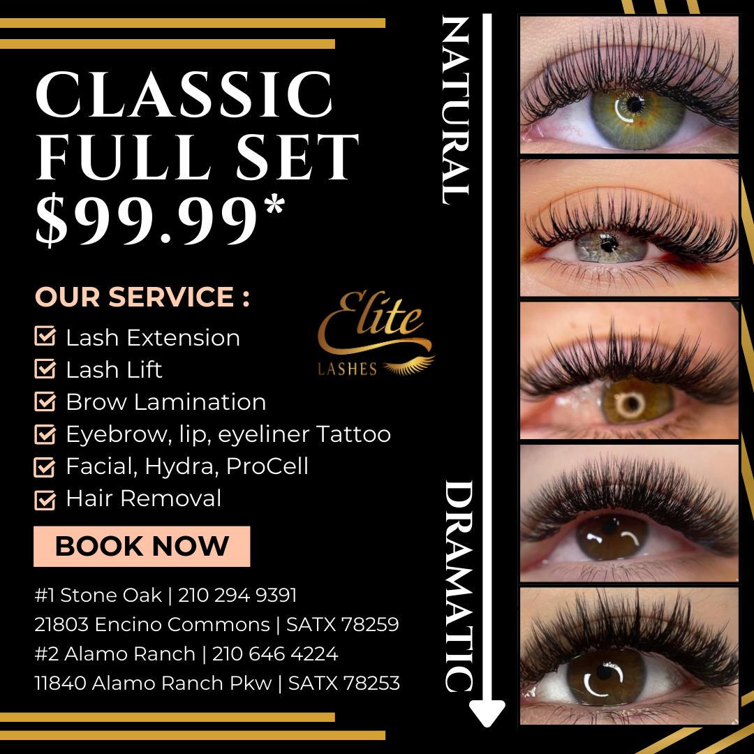 Elite Lashes & Head Spa - Stone Oak Facebook ad: Ready to elevate your beauty with natural, long-lasting…