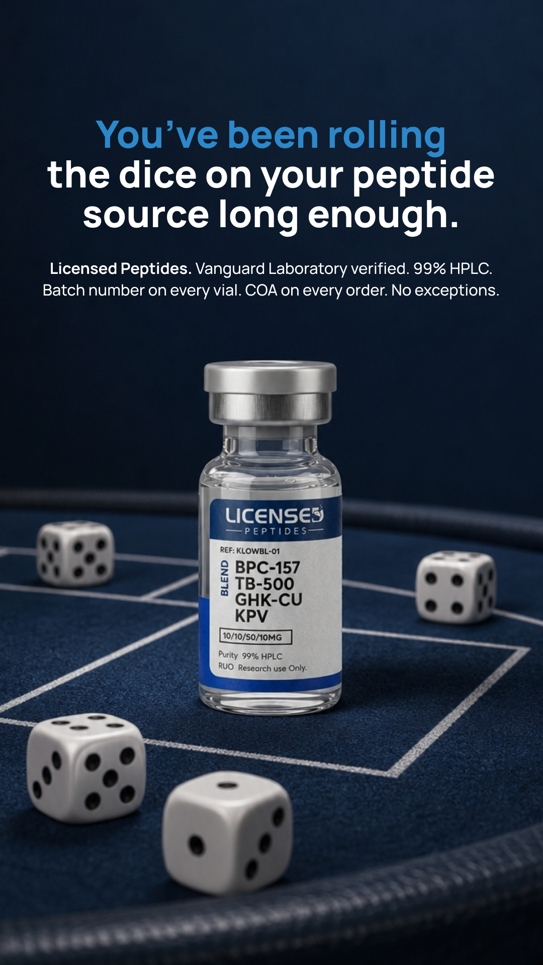 Licensedpeptides.com Facebook ad: 2 FOR 1 SALE, LIMITED TIME