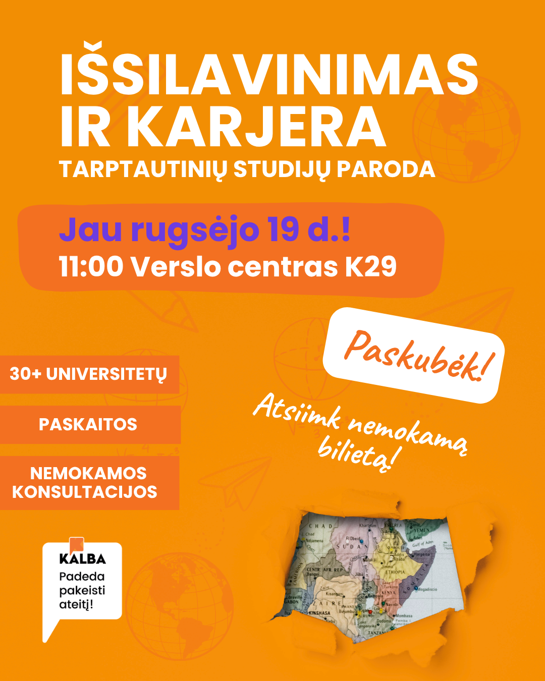 Kalba.Lt Facebook ad: Atsiimk nemokamą bilietą