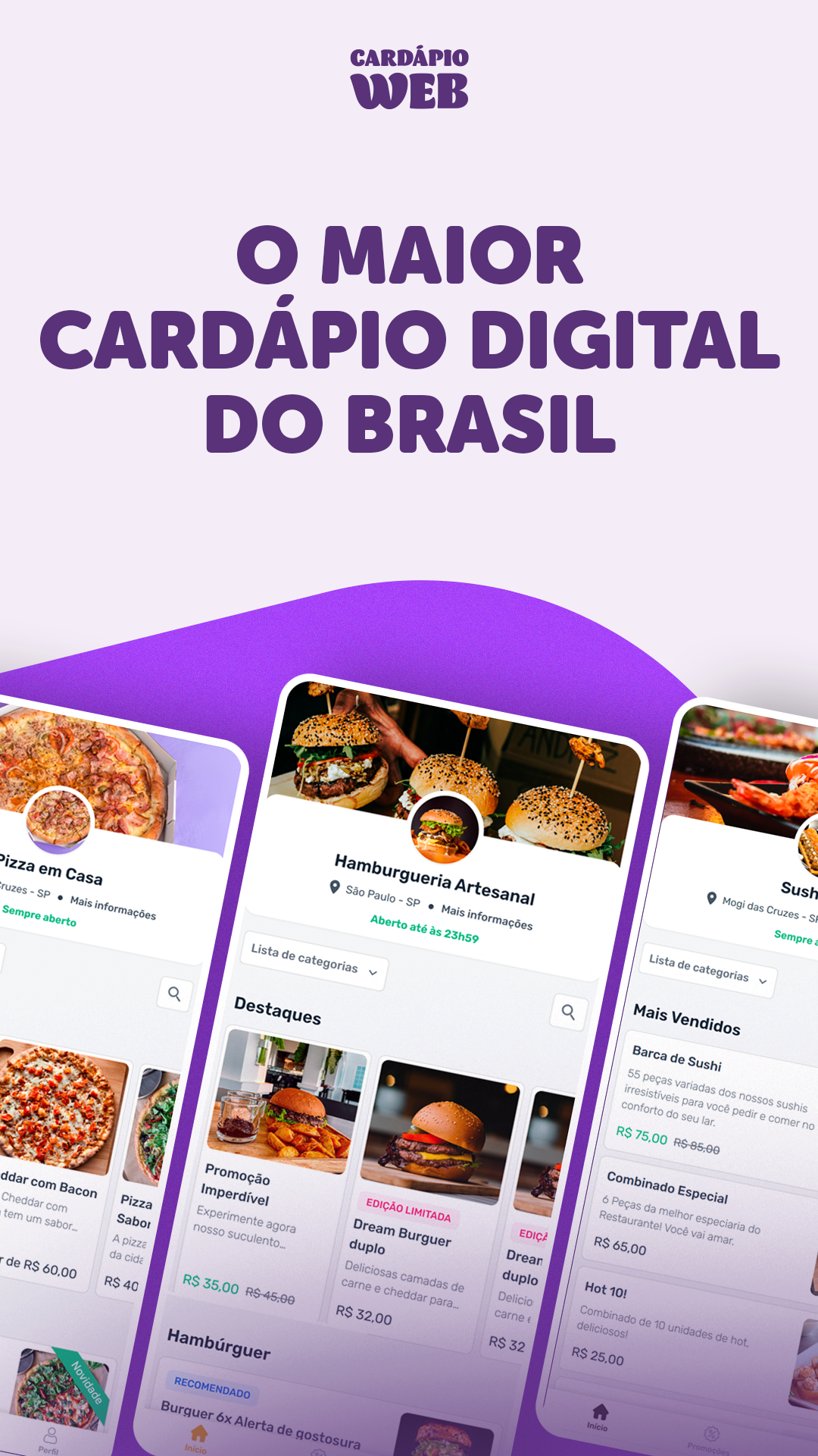 Cardápio Web Facebook ad