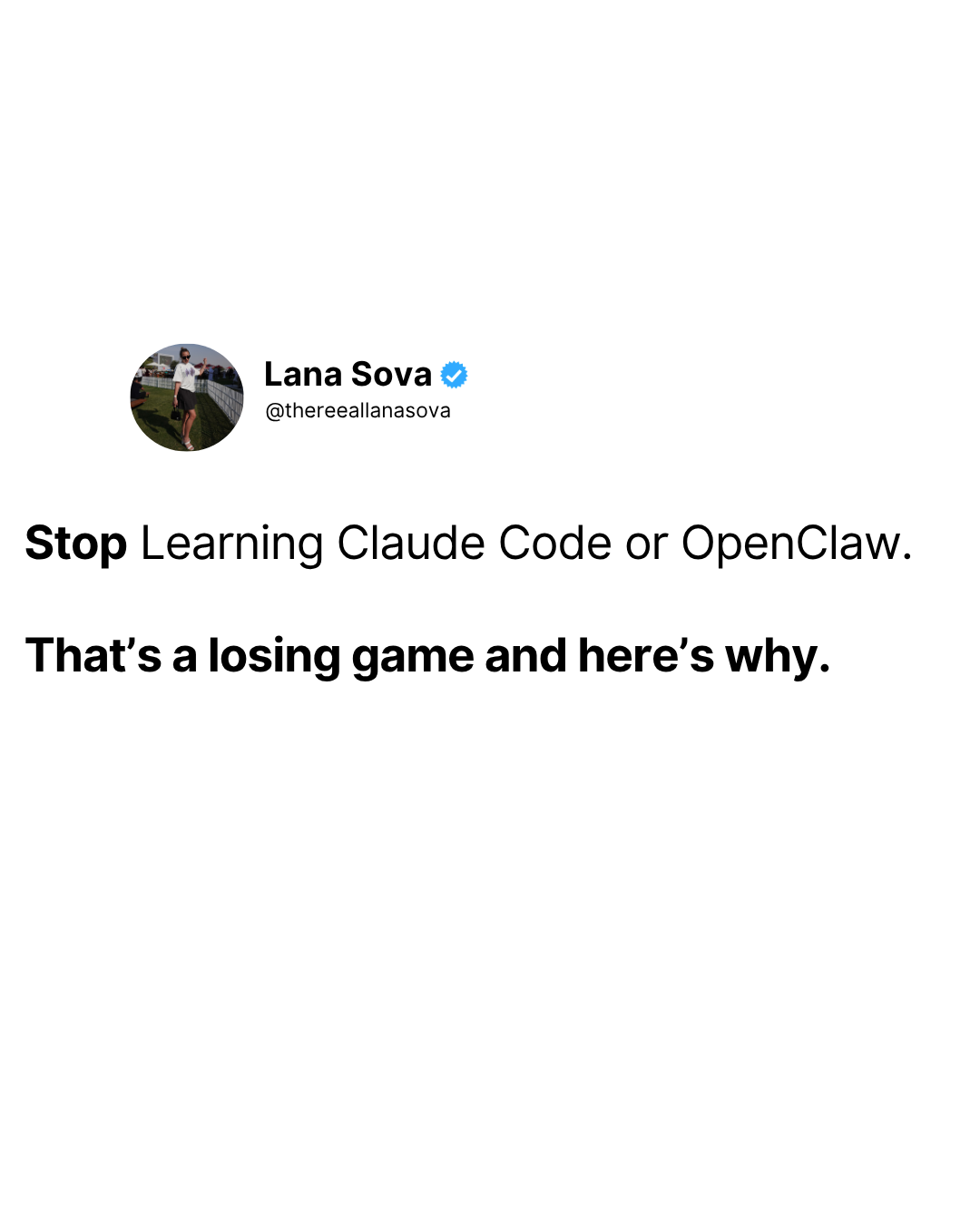 Lana Sova AIE Facebook ad: Why learning ClaudeCode or OpenClaw could be the…