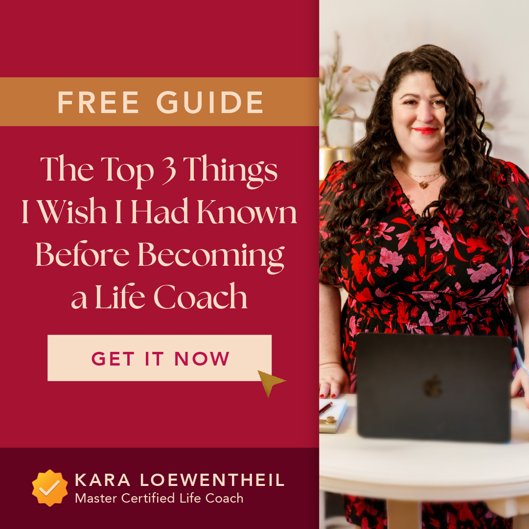 Kara Loewentheil, J.D., Master Certified Life Coach Facebook ad: What No One Tells You Before Becoming a Life Coach