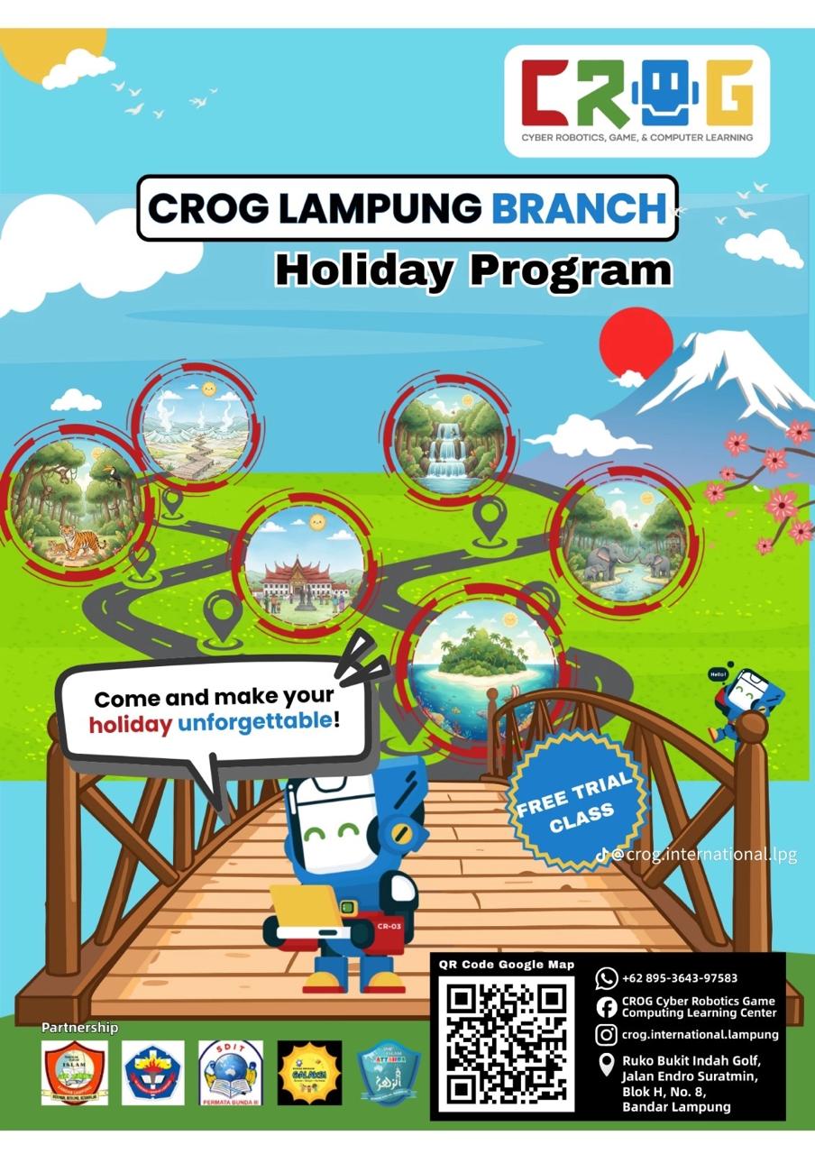 CROG International Lampung Facebook ad: Liburan Bebas Gadget, Anak Mahir Coding & Robotik!