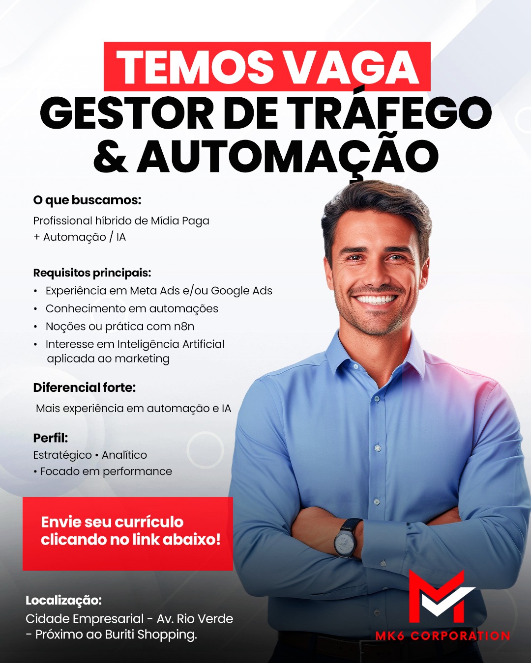 Mk6 Corporation Facebook ad: TEMOS VAGA NA MK6 CORPORATION