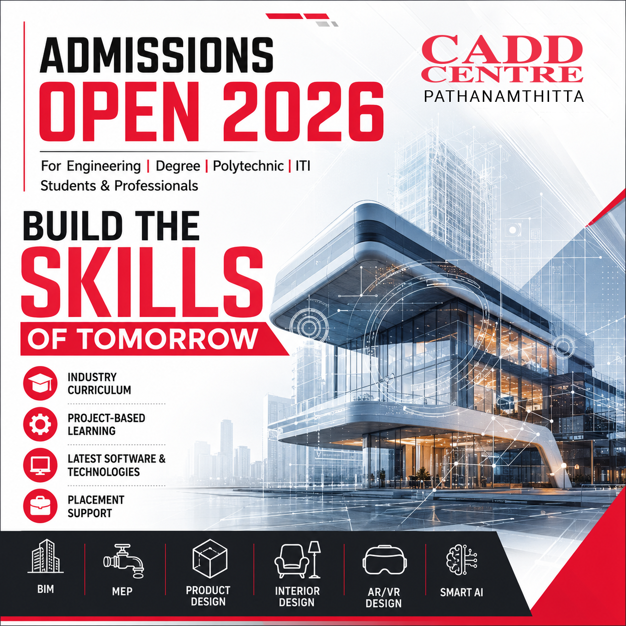 Cadd Centre Pathanamthitta Facebook ad: Become Industry Ready Professional with CADD Centre