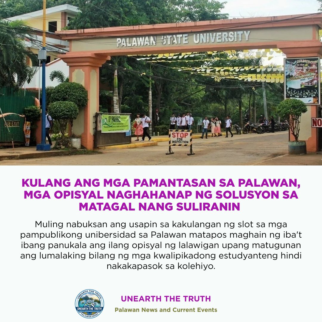 Unearth The Truth Facebook ad: KULANG ANG MGA PAMANTASAN SA PALAWAN, MGA OPISYAL…