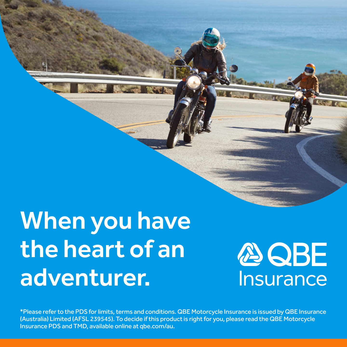 QBE Insurance Australia Facebook ad: Get the motorcycle insurance you deserve