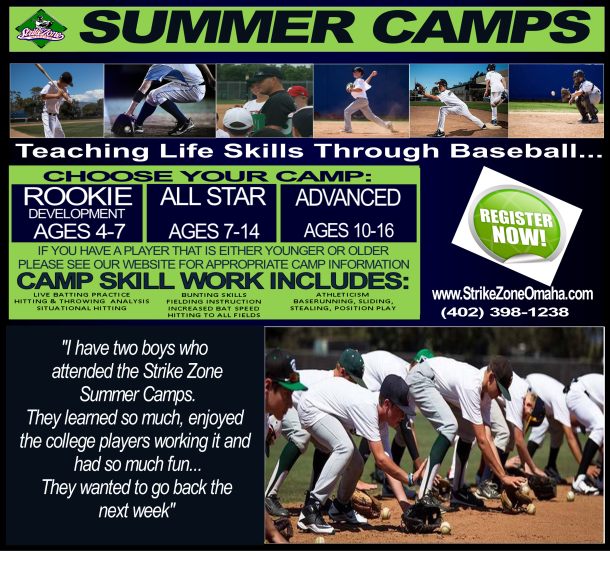 Strike Zone Facebook ad: The Strike Zone Baseball Camps are built for…