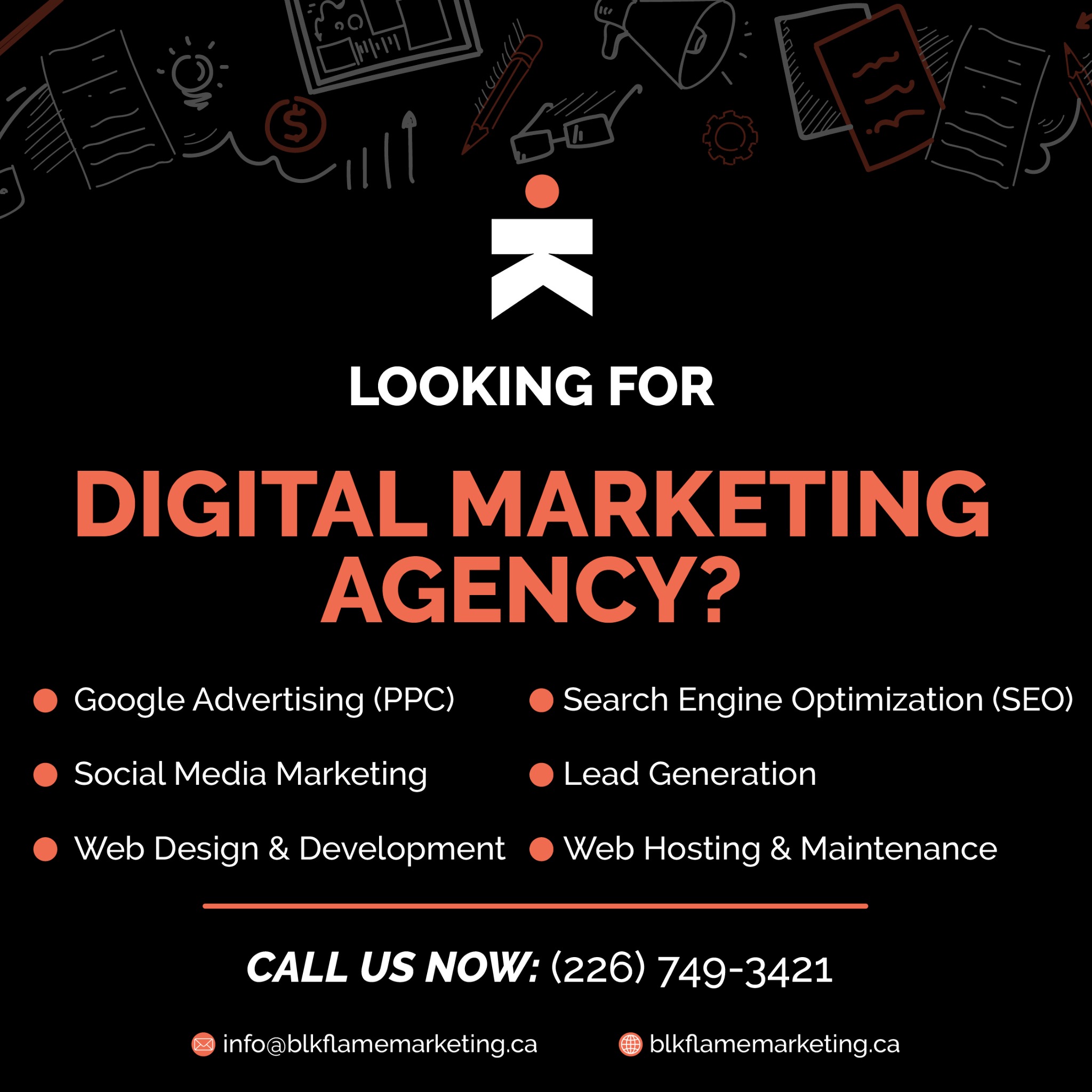 BLK FLame Marketing Facebook ad: Contact Us Today