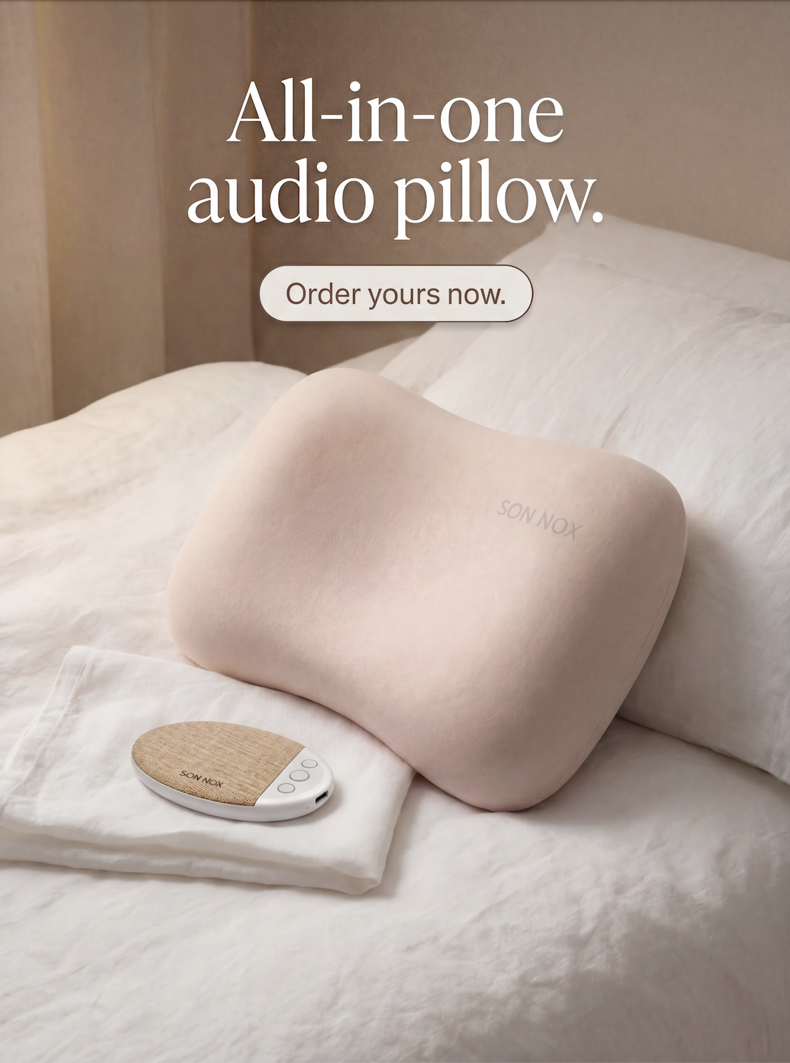 SON NOX Facebook ad: The All-in-One Audio Pillow