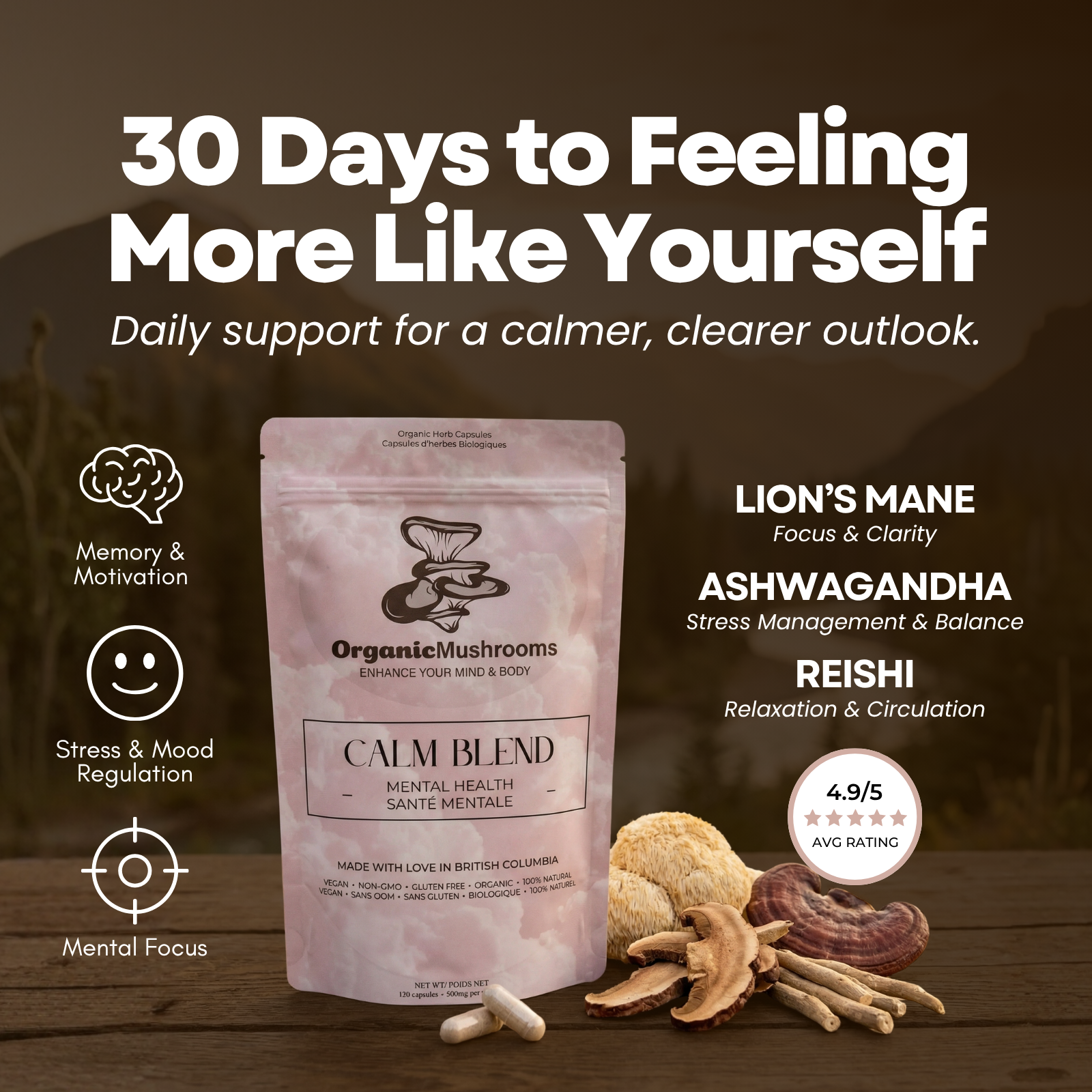 Organic Mushrooms Canada Facebook ad