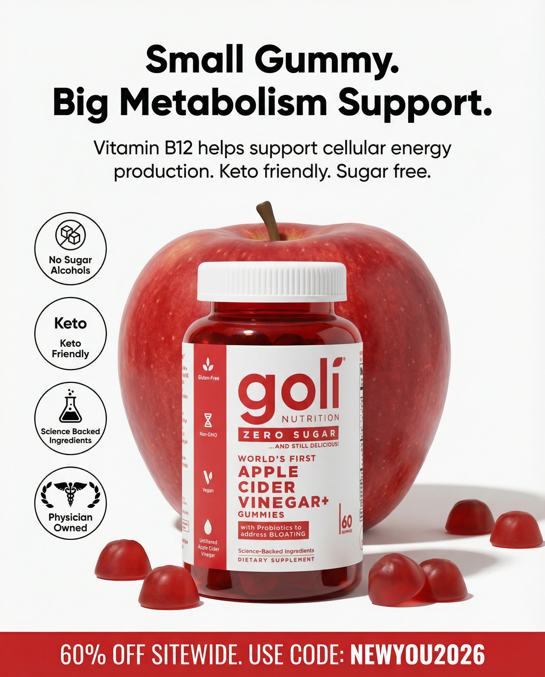 Goli Facebook ad: CODE: NEWYOU2026 - 60% OFF! Buy a Bundle Now! Free Shipping