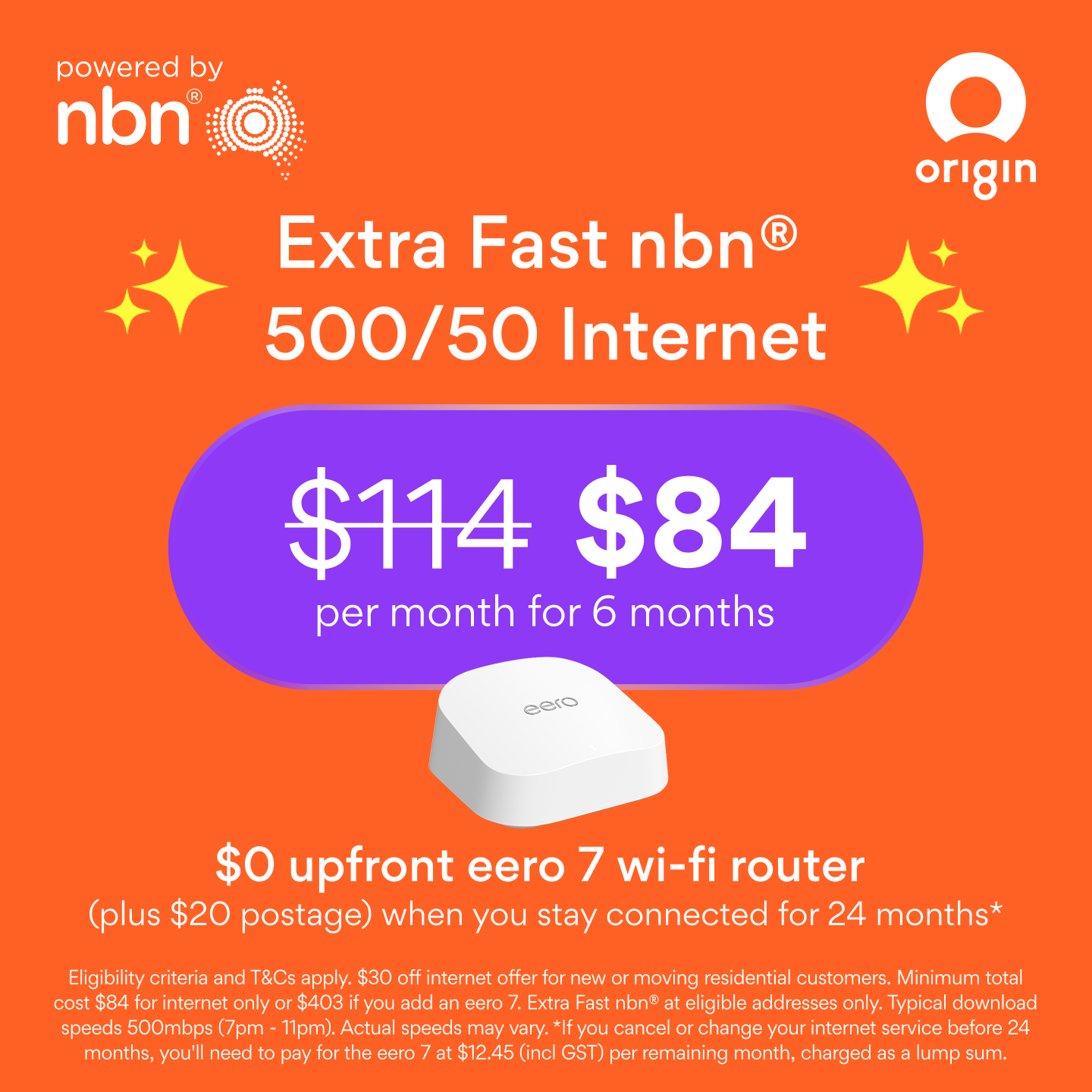 Origin Energy Facebook ad: Join Origin internet today
