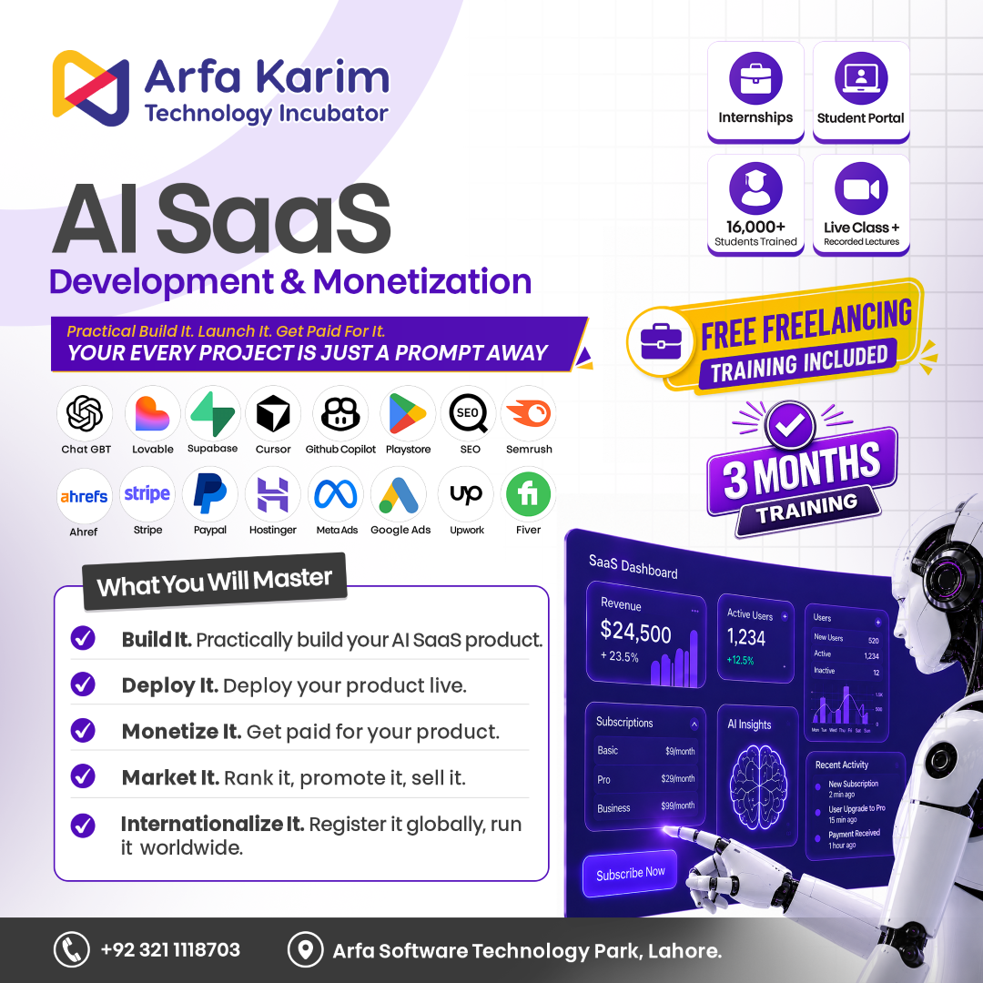 Arfa Karim Technology Incubator Facebook ad
