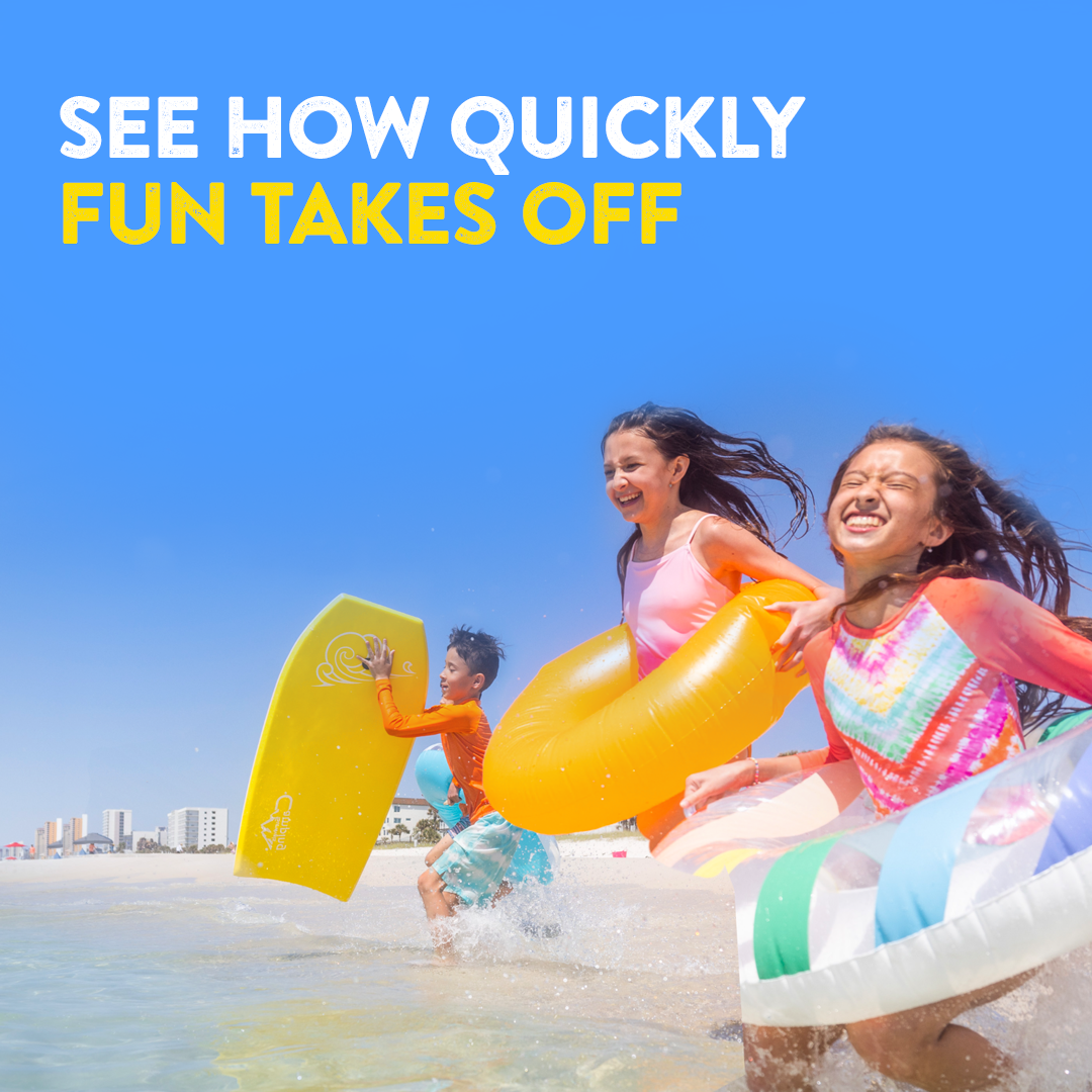 Visit Panama City Beach Facebook ad: Explore tons of fun on land and sea…