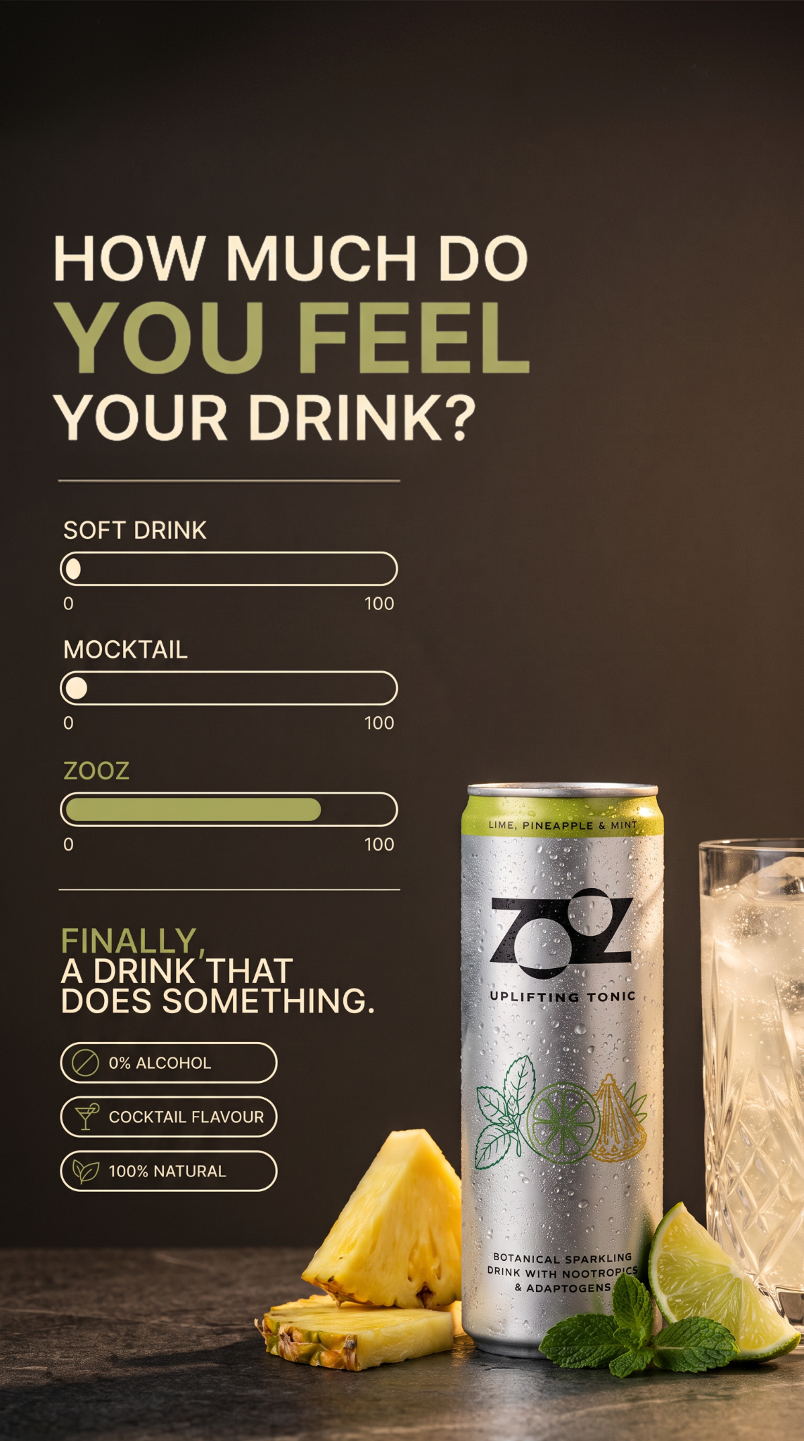 Zooz Drink Facebook ad: Feel the tingle.