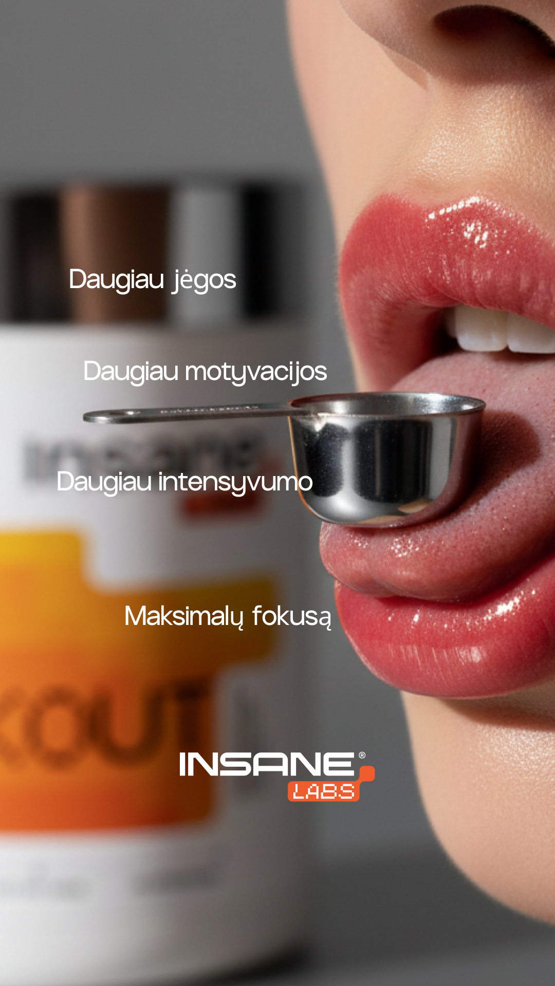 Insanefits Facebook ad: Gauk šiandien pre-workout su -18%