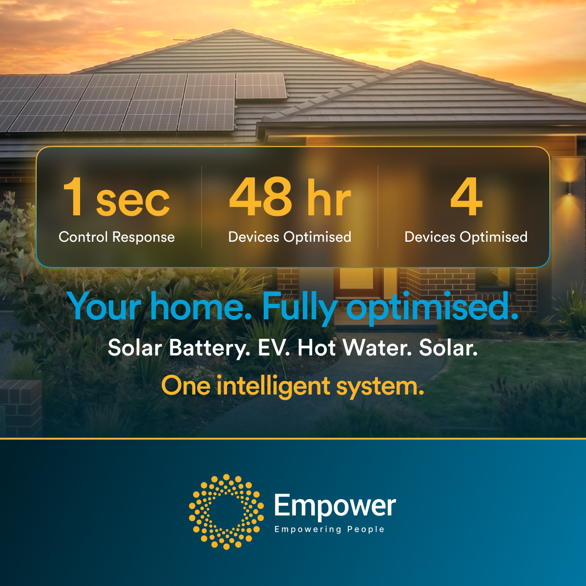 Empower Energy Facebook ad: Move up to pro solar-battery performance