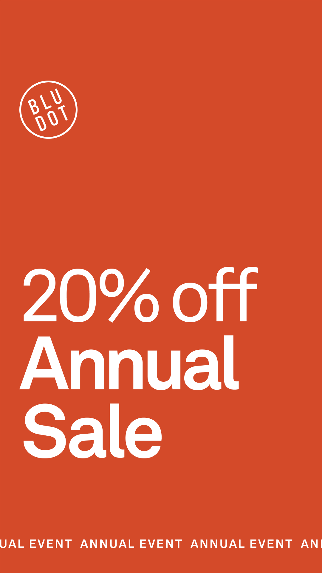 Blu Dot Facebook ad: 20% Off All Designs