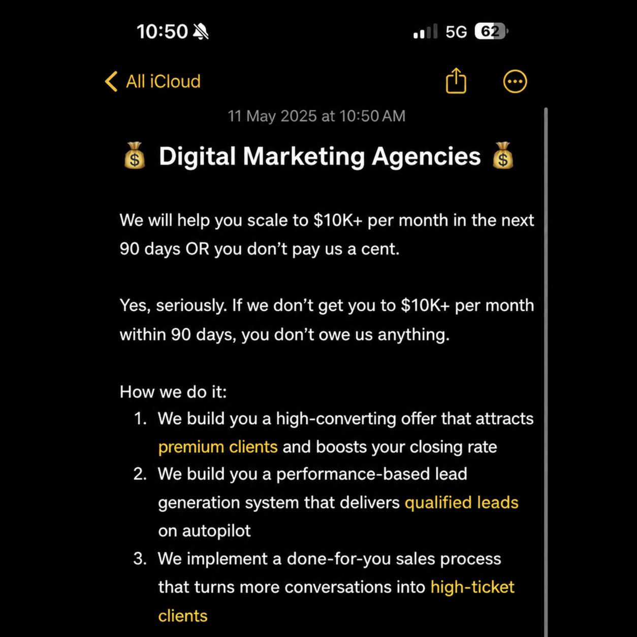 Echo Growth Facebook ad: 10k new MRR within 60 days