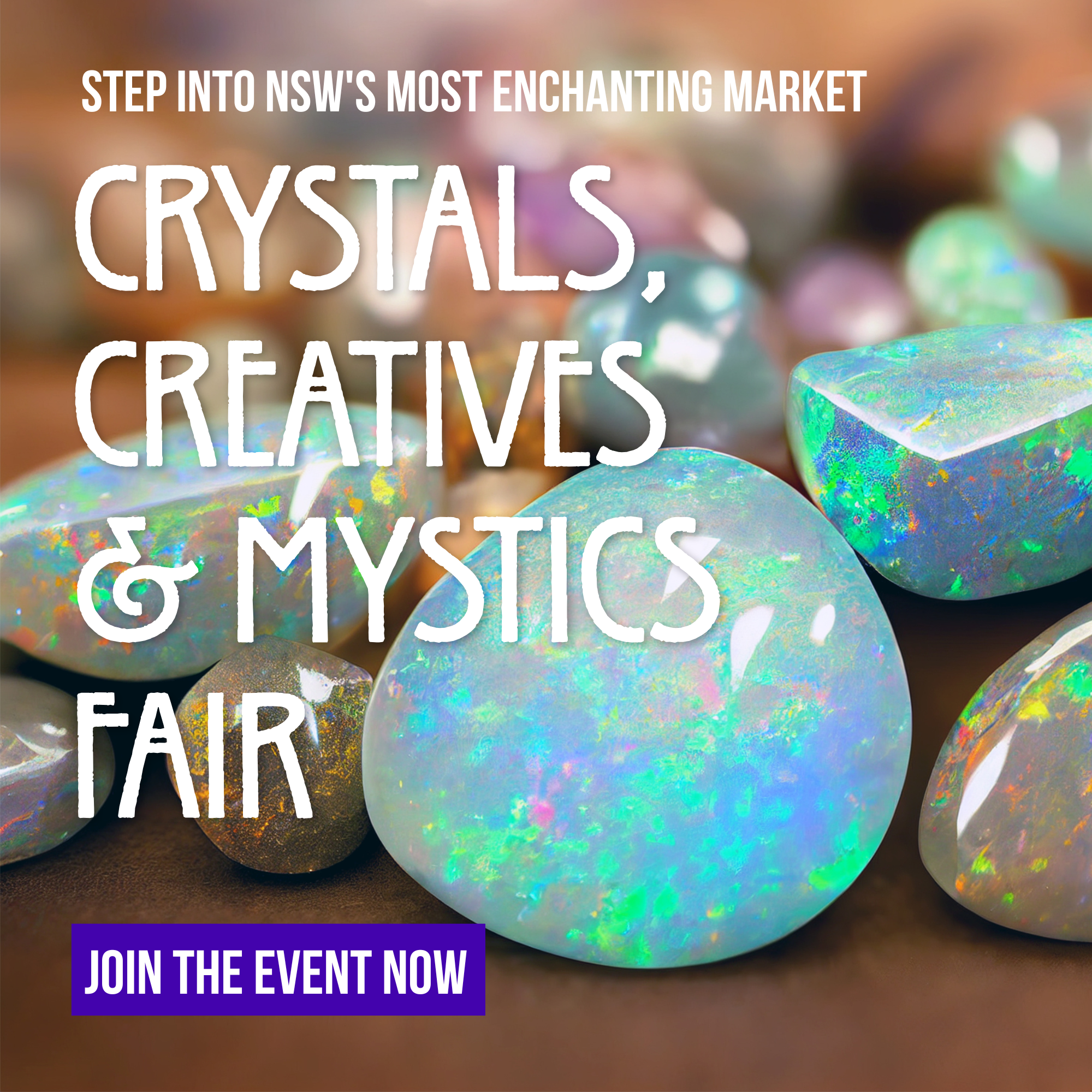 Crystals Creatives & Mystics Fair Facebook ad