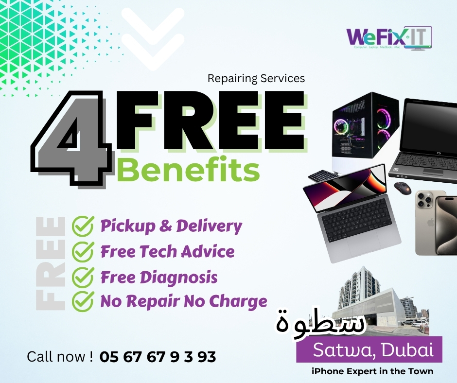 WeFix-IT Computers Dubai Satwa Facebook ad from Dec 19, 2025