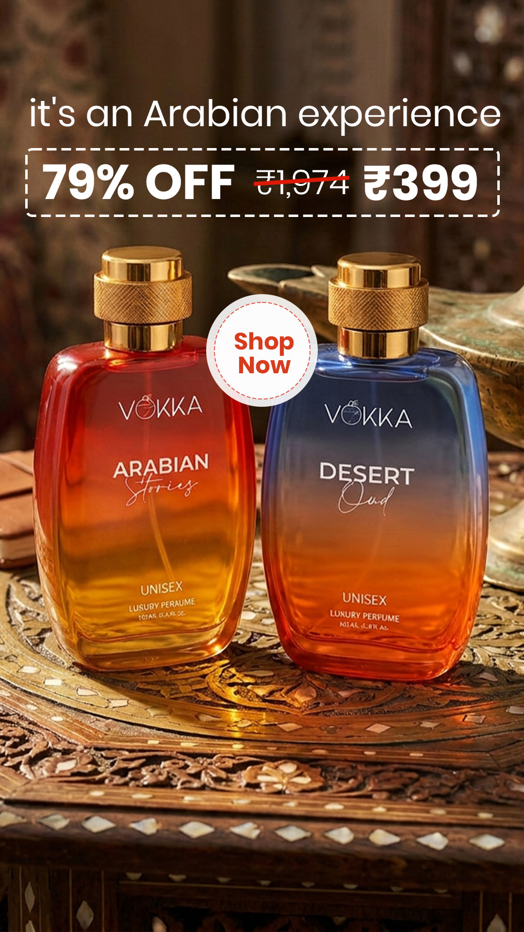 Vokka Perfumes Facebook ad: Desert Oud Meets Arabian