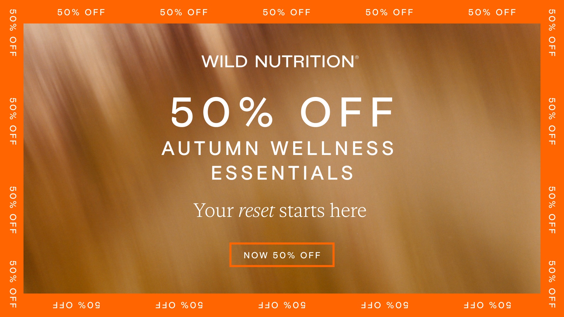 Wild Nutrition Facebook ad: 50% off your first three months