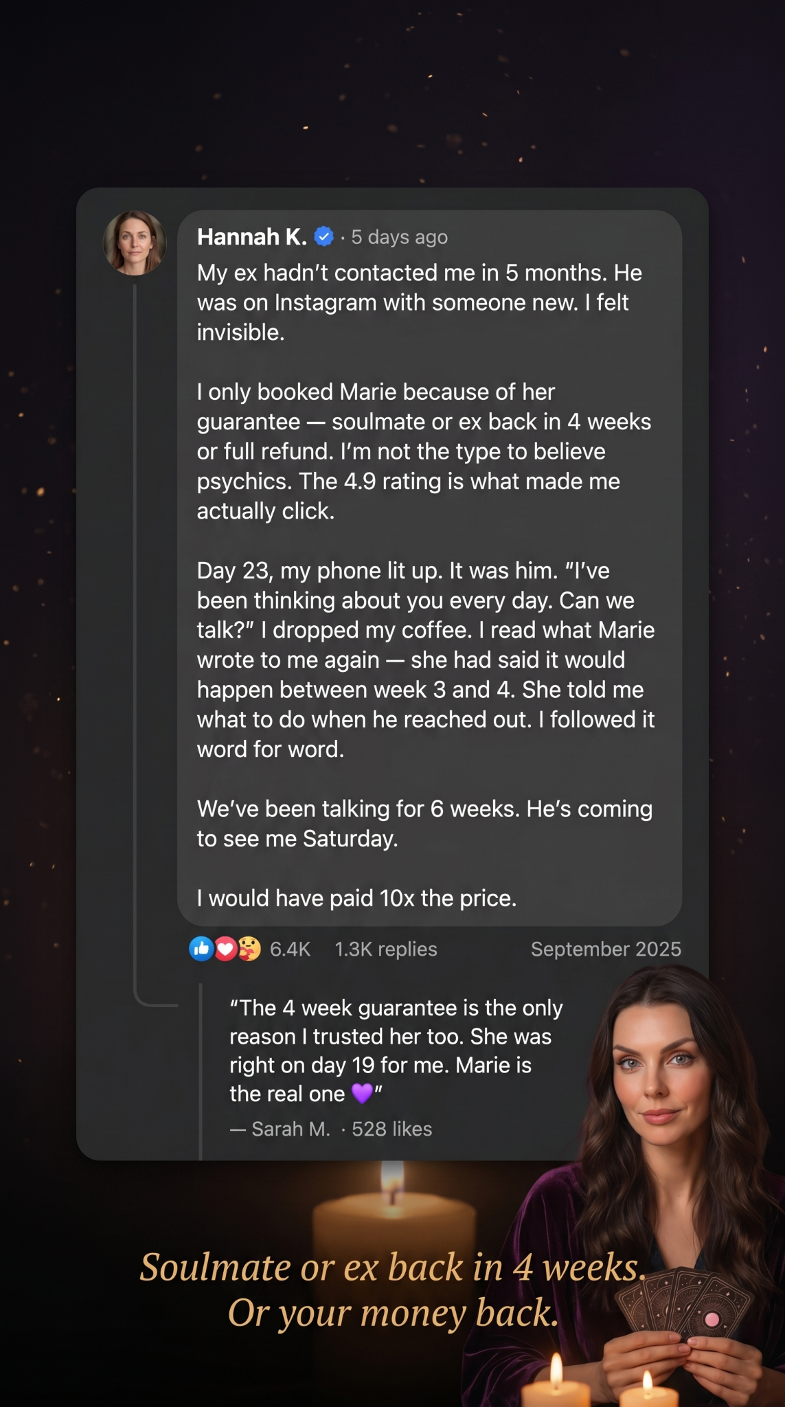 Try Psychic Marie Facebook ad