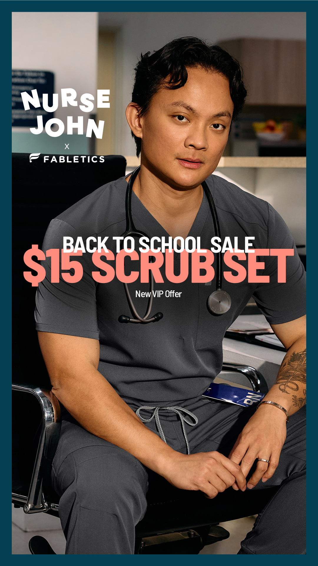 Fabletics Scrubs Facebook ad: BACK TO SCHOOL!