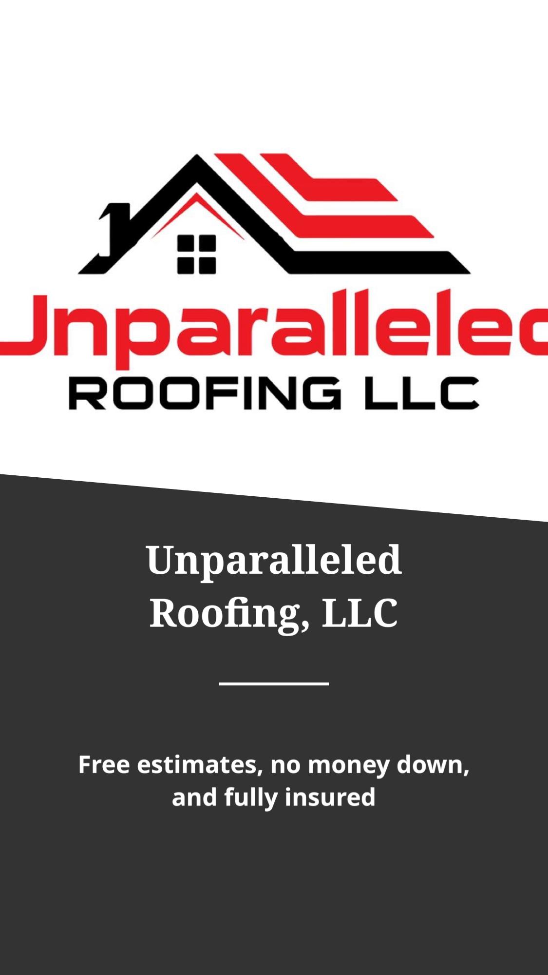 Unparalleled Roofing, LLC Facebook ad from Feb 1, 2020