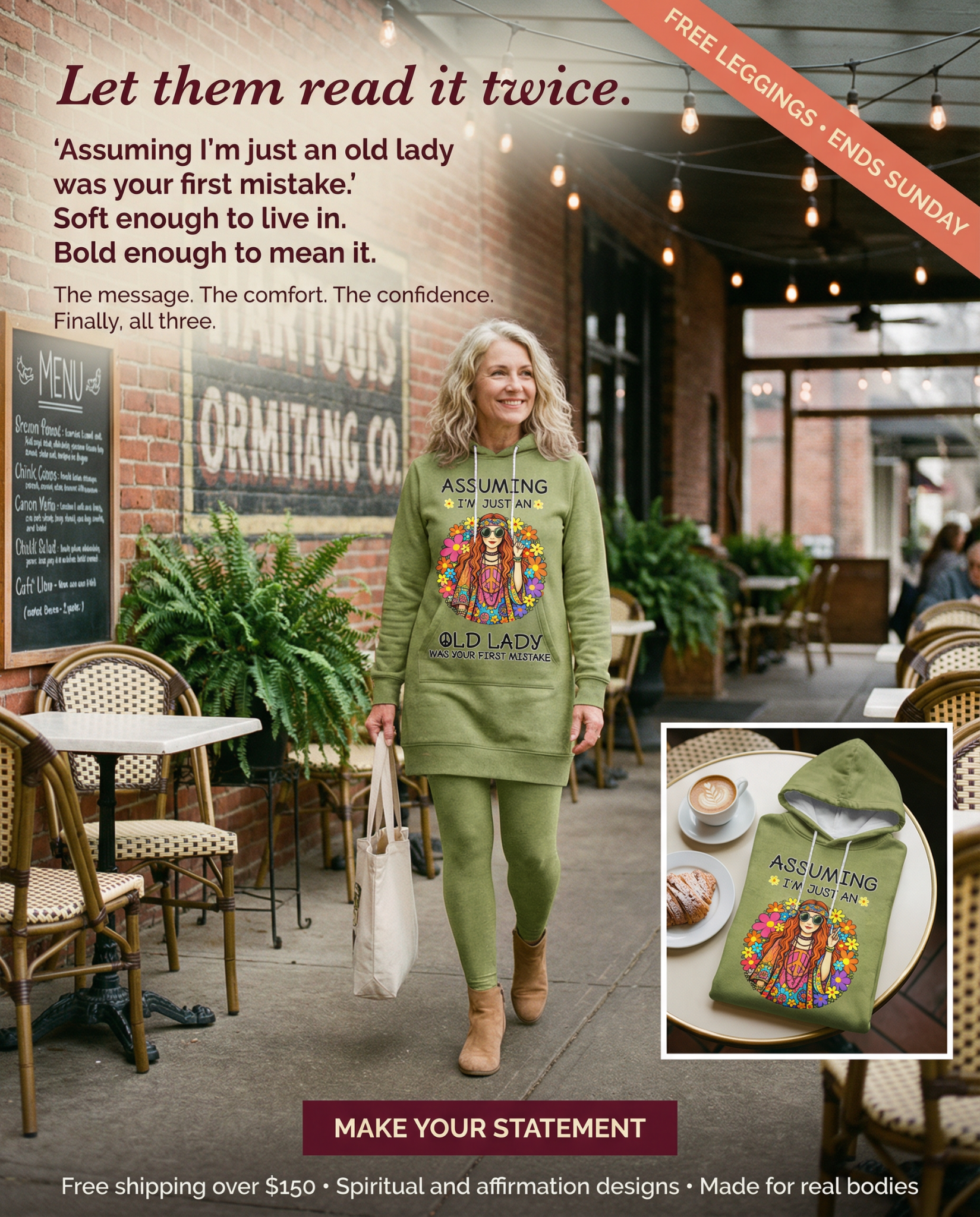 Slowmoons Facebook ad: Let Them Read It Twice + FREE Leggings (Ends Sunday!)