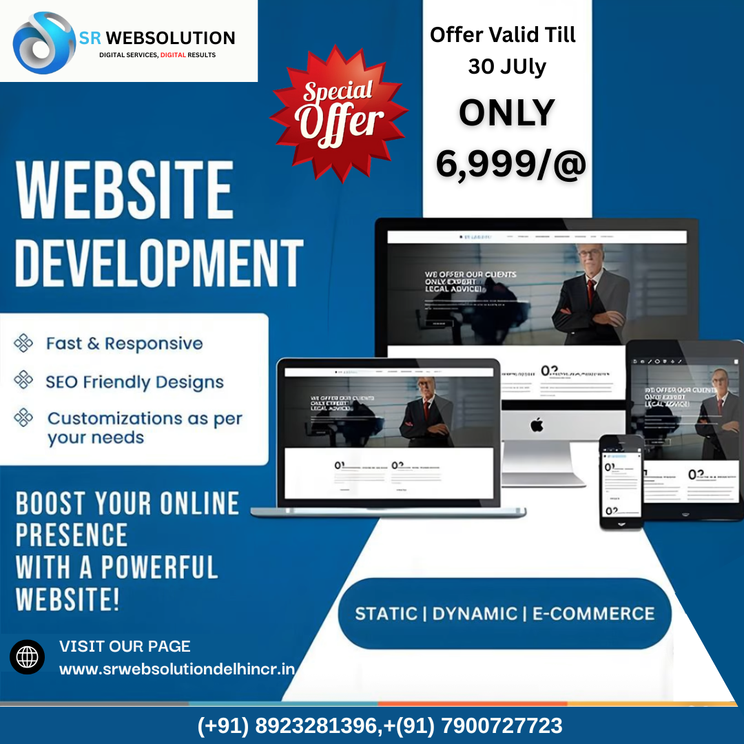 Srwebsolutiondelhincr Facebook ad: July Month Special Offer, Get a Dynamic Website…